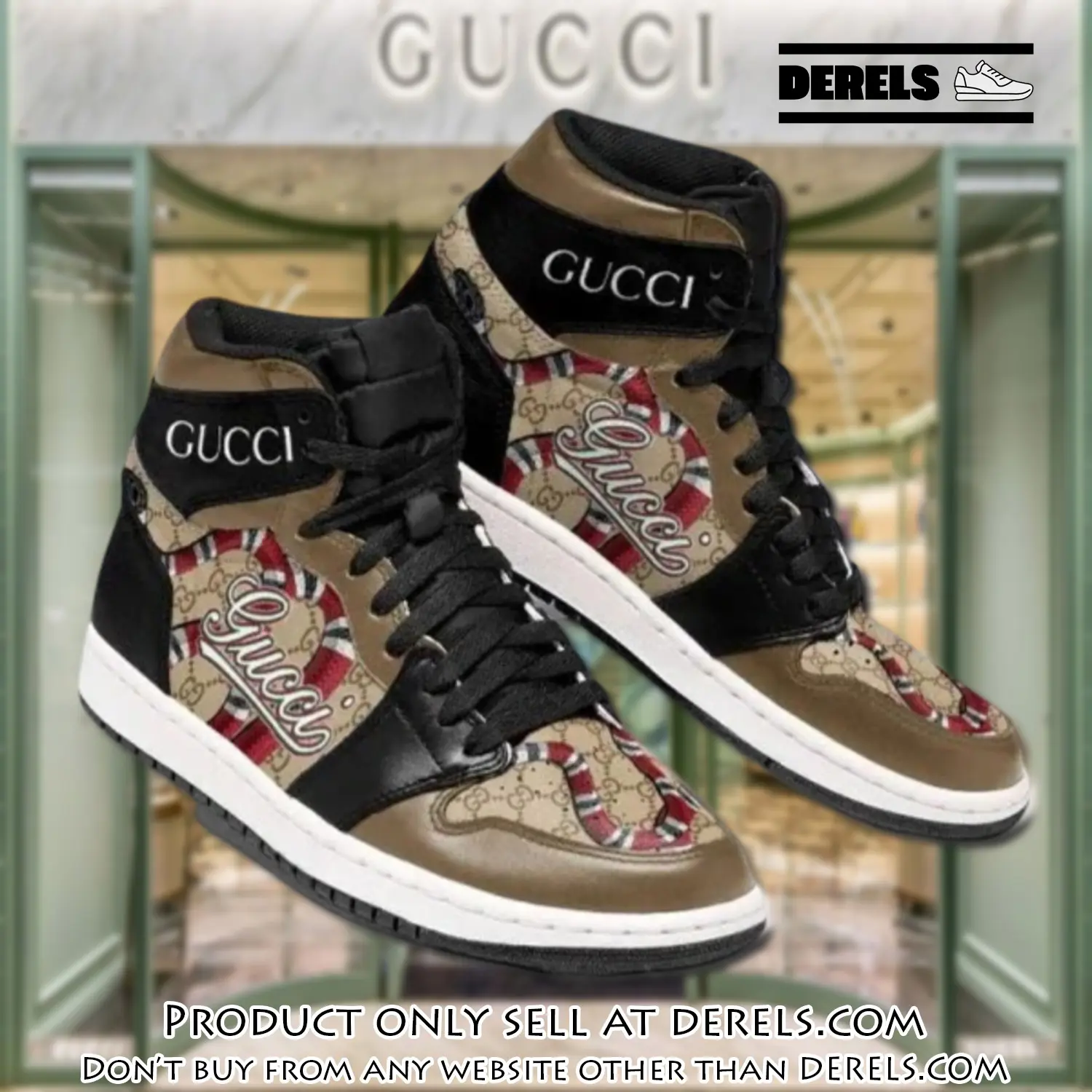 Gucci snake brown high air jordan sneaker shoes dr0849969